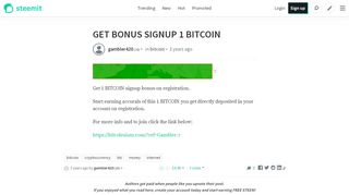 
                            10. GET BONUS SIGNUP 1 BITCOIN — Steemit