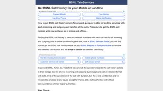 
                            6. Get BSNL Call History for your Mobile or Landline - BSNL Teleservices