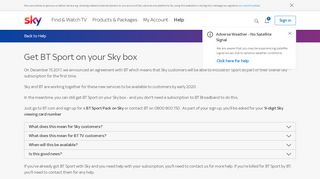 
                            8. Get BT Sport on your Sky box | Sky Help | Sky.com