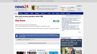 
                            10. Get cash across borders with FNB | News24