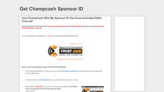 
                            10. Get Champcash Sponsor ID