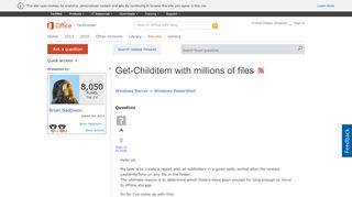 
                            7. Get-Childitem with millions of files - Microsoft