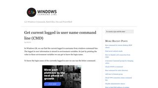 
                            5. Get current logged in user name command line (CMD)