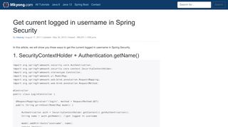 
                            9. Get current logged in username in Spring Security – Mkyong.com