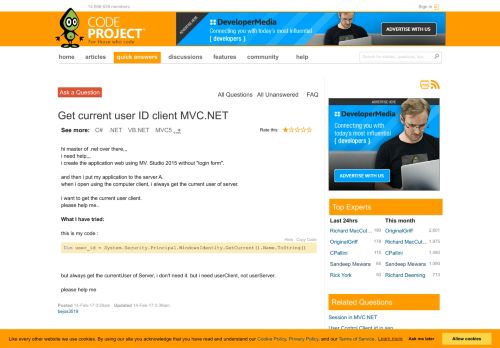 
                            8. Get current user ID client MVC.NET - CodeProject