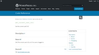 
                            7. get_current_user_id() | Function | WordPress Developer Resources