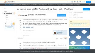 
                            11. get_current_user_id() Not Working with wp_login Hook - WordPress ...