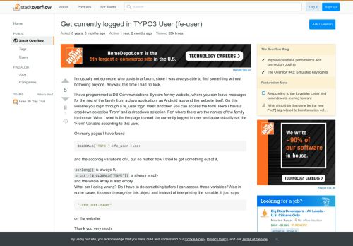 
                            3. Get currently logged in TYPO3 User (fe-user) - Stack Overflow