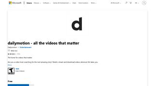 
                            9. Get dailymotion - all the videos that matter - Microsoft Store