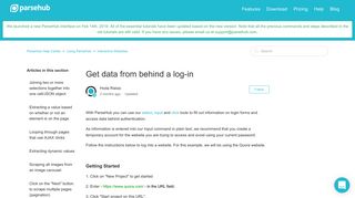 
                            2. Get data from behind a log-in – ParseHub Help Center
