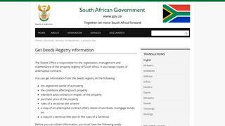 
                            7. Get Deeds Registry information | South African Government