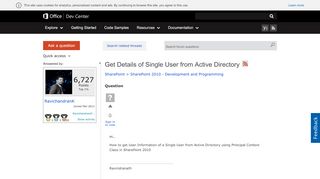 
                            3. Get Details of Single User from Active Directory - MSDN - Microsoft