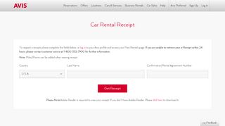 
                            3. Get e-Receipt - Avis Car Rental