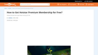 
                            6. Get FREE 1 Month Trial Hotstar Premium Membership at ...