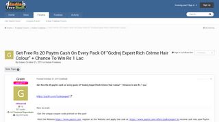 
                            13. Get Free Rs 20 Paytm Cash On Every Pack Of “Godrej Expert Rich ...