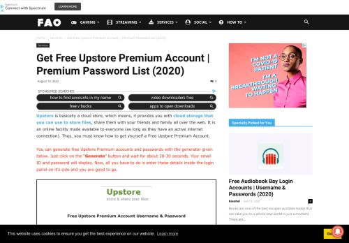 
                            5. Get Free Upstore Premium Account | Premium Password List (2019)