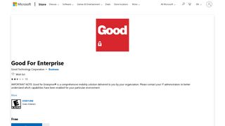 
                            2. Get Good For Enterprise - Microsoft Store