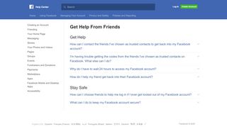 
                            3. Get Help From Friends | Facebook Help Center | Facebook