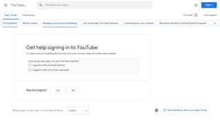 
                            13. Get help signing in to YouTube - Google Support