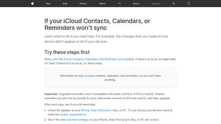 
                            1. Get help using iCloud Contacts, Calendars, or Reminders - Apple ...