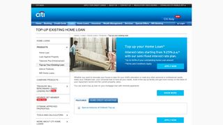 
                            9. Get Home Loan Top Up, Easy Top Up - Citibank India