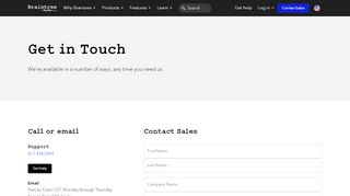 
                            9. Get in Touch | Braintree Payments