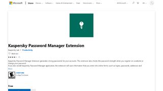 
                            12. Get Kaspersky Password Manager Extension - Microsoft Store