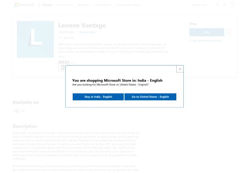 
                            7. Get Lenovo Vantage - Microsoft Store en-IN