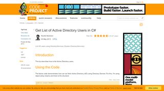 
                            7. Get List of Active Directory Users in C# - CodeProject