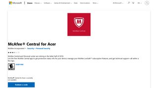 
                            12. Get McAfee® Central for Acer - Microsoft Store