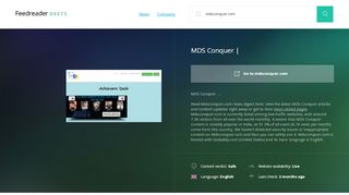 
                            12. Get Mdsconquer.com news - MDS Conquer | - Deets Feedreader