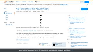 
                            2. Get Name of User from Active Directory - Stack Overflow