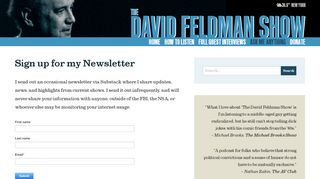 
                            10. GET NEWSLETTER - DavidFeldmanShow.com