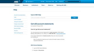 
                            10. Get old account statements - ANZ