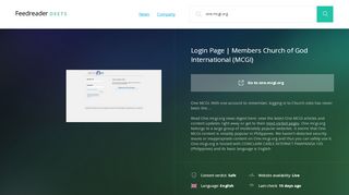 
                            3. Get One.mcgi.org news - Login Page | Members Church of God ...