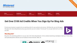 
                            13. Get Over $100 Ad Credits When You Sign Up For Bing Ads - Minterest