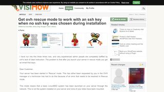 
                            8. Get ovh rescue mode to work with an ssh key when no ssh key was ...