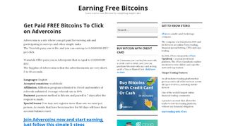 
                            6. Get Paid FREE Bitcoins To Click on Advercoins – Earning Free Bitcoins