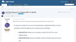 
                            13. Get Paid Interest For Holding XRP on Uphold - General Discussion ...