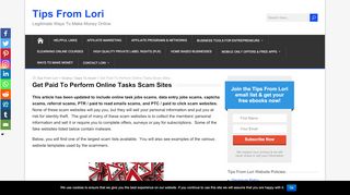 
                            13. Get Paid To Perform Online Tasks Scam Sites - Tips from Lori