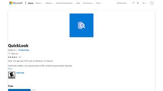 
                            1. Get QuickLook - Microsoft Store