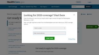 
                            4. Get ready to apply for 2019 coverage | HealthCare.gov