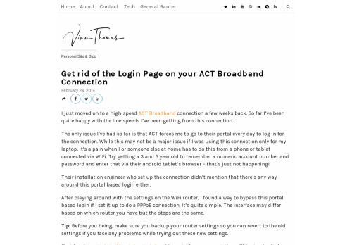 
                            3. Get rid of the Login Page on your ACT Broadband... | > 140 characters