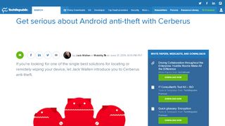 
                            10. Get serious about Android anti-theft with Cerberus - TechRepublic