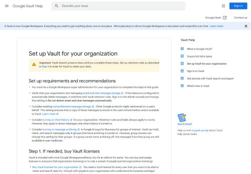
                            11. Get started: Vault administrators - Google Vault Help - Google Support