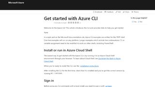 
                            6. Get started with Azure CLI | Microsoft Docs