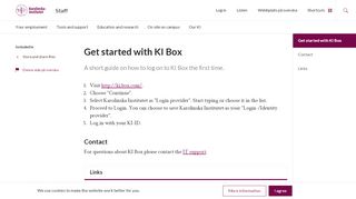 
                            4. Get started with KI Box | Staff Portal | Karolinska Institutet