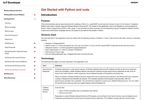 
                            9. Get Started with Python and suds - Wireless Network Services - Verizon