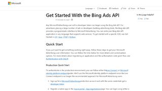 
                            4. Get Started With the Bing Ads API - Bing Ads | Microsoft Docs