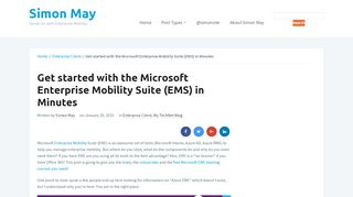 
                            11. Get started with the Microsoft Enterprise Mobility Suite (EMS) in ...